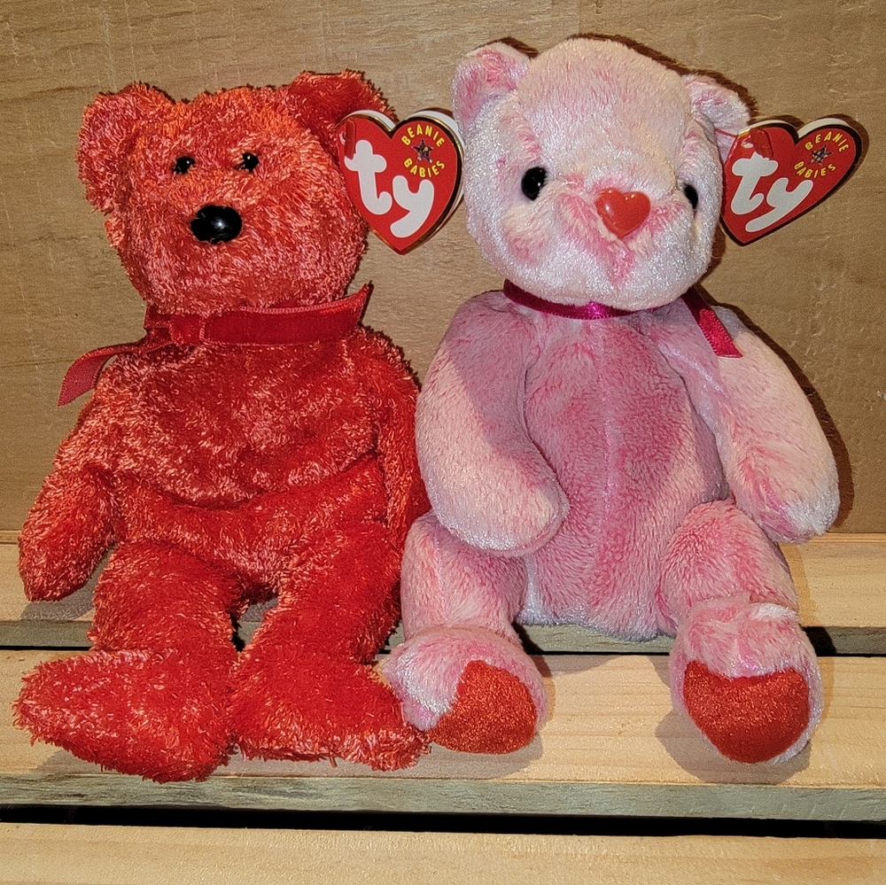 Bundle of 2 TY Beanie Babies – Sizzle & Romance (2001)